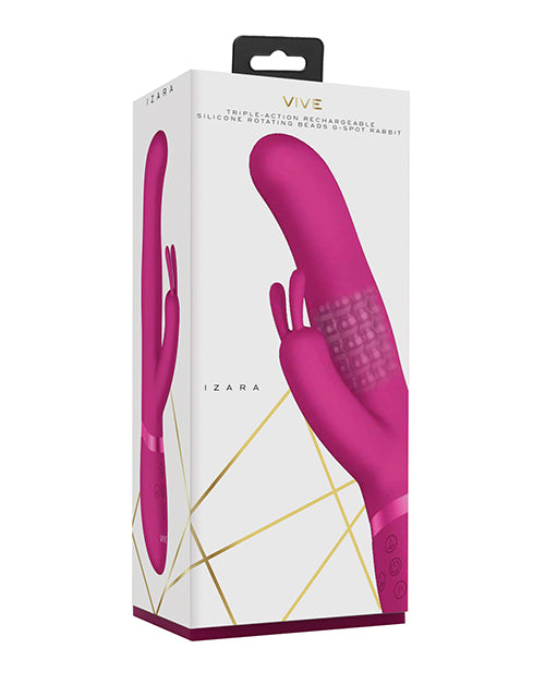 Vive Izara Rotating Beads Rabbit Vibrator - Pink Adult Toy Box Vive Izara Rotating Beads Rabbit Vibrator - Pink Adult Toy Box