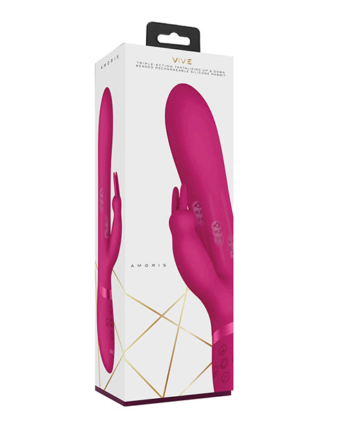 Vive Amoris Stimulating Beads Rabbit Vibrator - Pink Adult Toy Box Vive Amoris Stimulating Beads Rabbit Vibrator - Pink Adult Toy Box