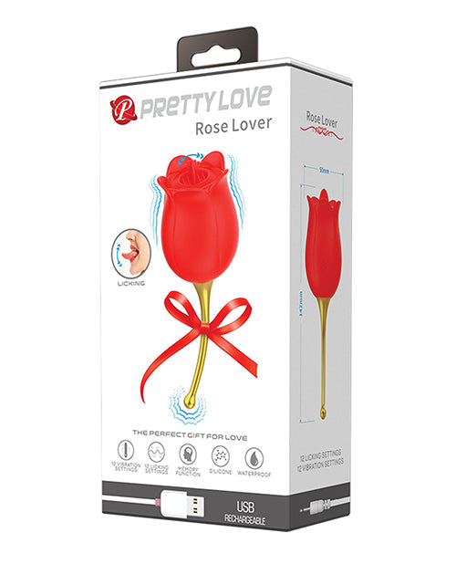Licking Rose Lover Dual Ended - Rose Adult Toy Box Licking Rose Lover Dual Ended - Rose Adult Toy Box
