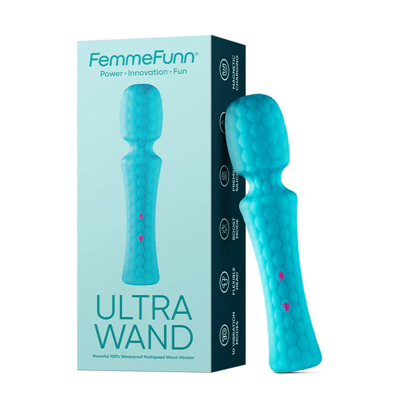 Femme Funn Ultra Wand Vibrator Aqua Adult Toy Box Femme Funn Ultra Wand Vibrator Aqua Adult Toy Box