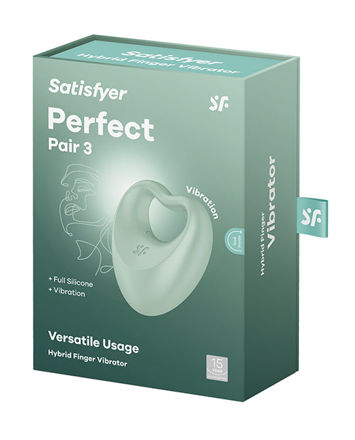 Satisfyer Perfect Pair 3 Finger Vibe/Cock Ring Green Adult Toy Box Satisfyer Perfect Pair 3 Finger Vibe/Cock Ring Green Adult Toy Box