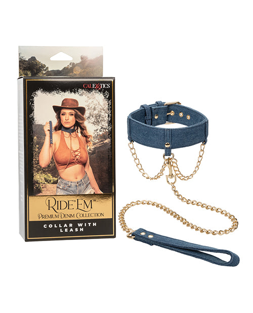 Ride 'em Premium Denim Collection Collar & Leash Adult Toy Box Ride 'em Premium Denim Collection Collar & Leash Adult Toy Box