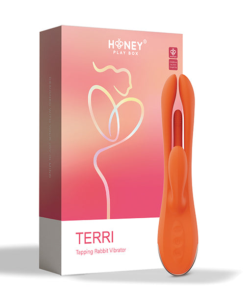 Terri Kinky Finger Tapping Rabbit Vibrator - Orange Adult Toy Box Terri Kinky Finger Tapping Rabbit Vibrator - Orange Adult Toy Box