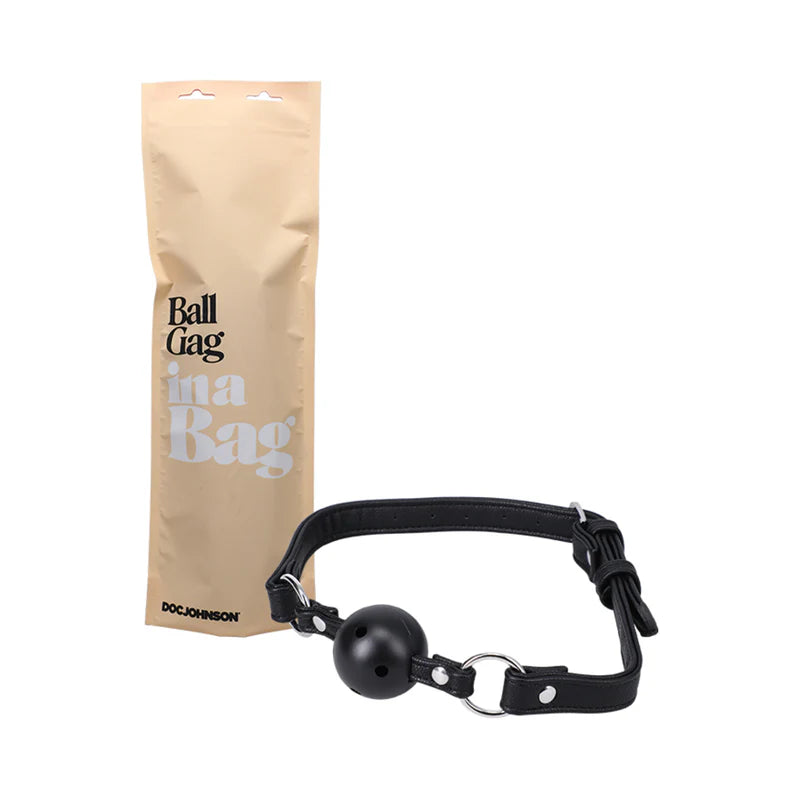 Doc Johnson Faux Leather Ball Gag In A Bag Adult Toy Box Doc Johnson Faux Leather Ball Gag In A Bag Adult Toy Box