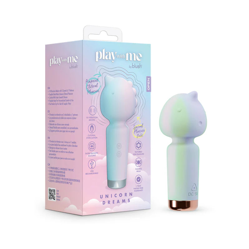 Play With Me Unicorn Dreams Mini Wand Vibrator Adult Toy Box Play With Me Unicorn Dreams Mini Wand Vibrator Adult Toy Box