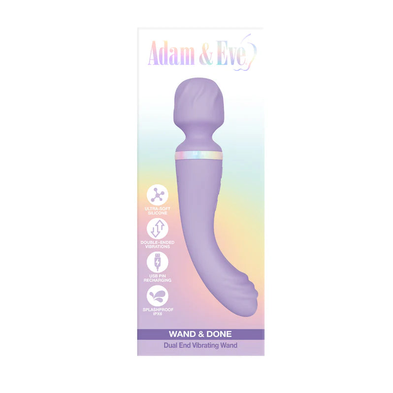Adam & Eve Wand & Done Dual Ended Wand Vibrator Adult Toy Box Adam & Eve Wand & Done Dual Ended Wand Vibrator Adult Toy Box