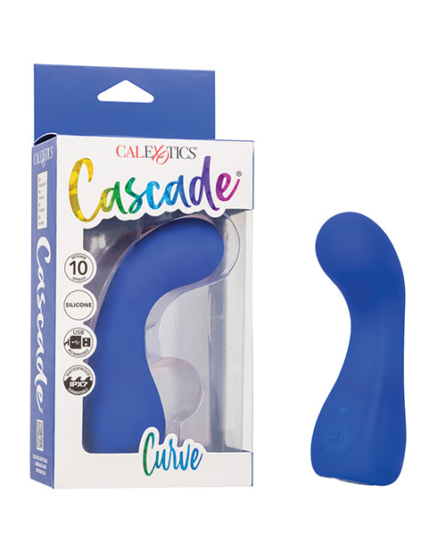 Cascade Curve Rechargeable Vibrator - Blue Adult Toy Box Cascade Curve Rechargeable Vibrator - Blue Adult Toy Box
