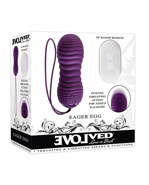 Eager Egg Remote Control Vibrating & Thrusting Egg - Purple Adult Toy Box Eager Egg Remote Control Vibrating & Thrusting Egg - Purple Adult Toy Box