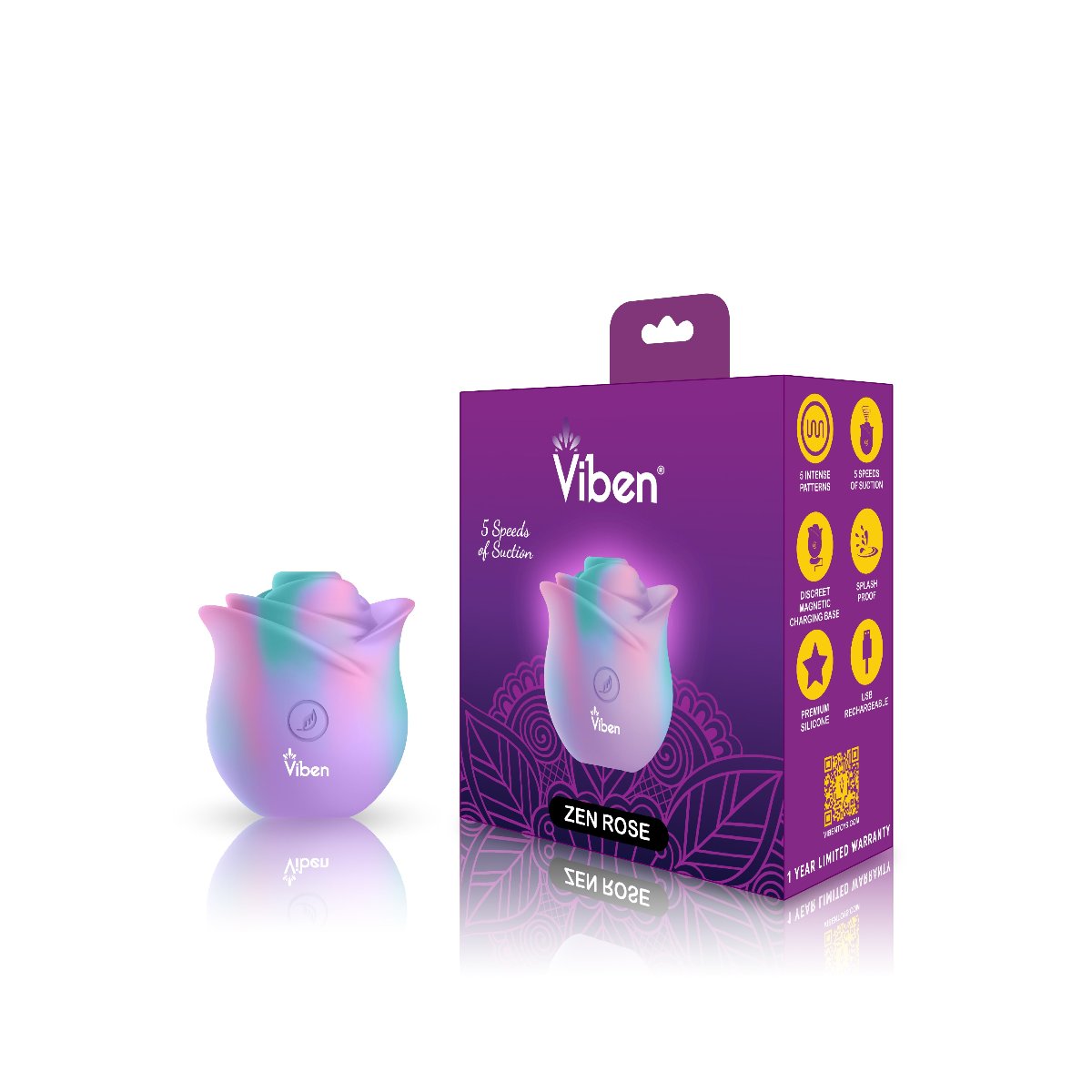 Viben Zen Rose Strong Clitoral Stimulator Adult Toy Box Viben Zen Rose Strong Clitoral Stimulator Adult Toy Box