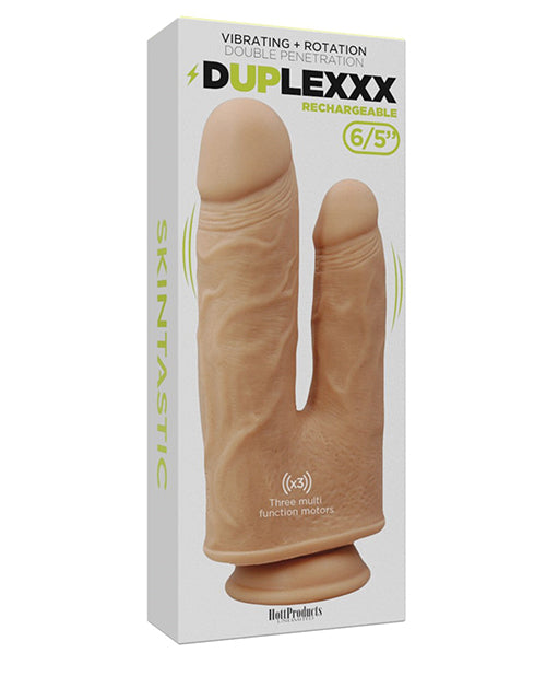 Duplexx Vibrating & Rotating Double Dildo - Flesh Adult Toy Box Duplexx Vibrating & Rotating Double Dildo - Flesh Adult Toy Box