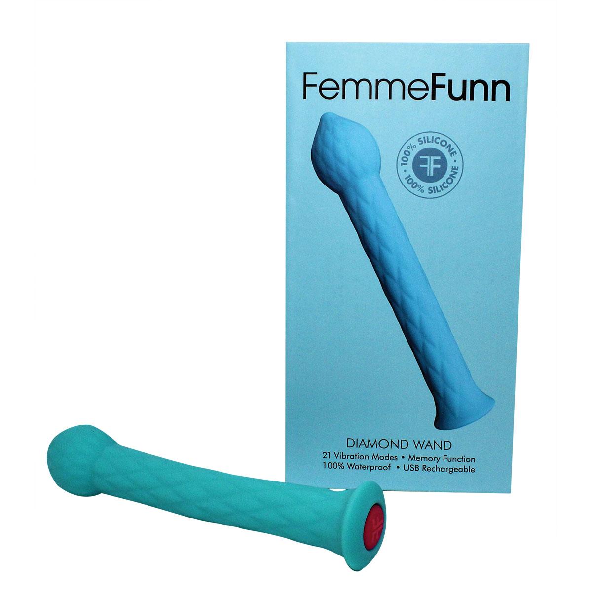 Femme Funn Diamond Wand - Turquoise Adult Toy Box Femme Funn Diamond Wand - Turquoise Adult Toy Box