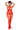 Plus size red heart print fishnet bodystocking