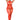 Plus size red heart print fishnet bodystocking