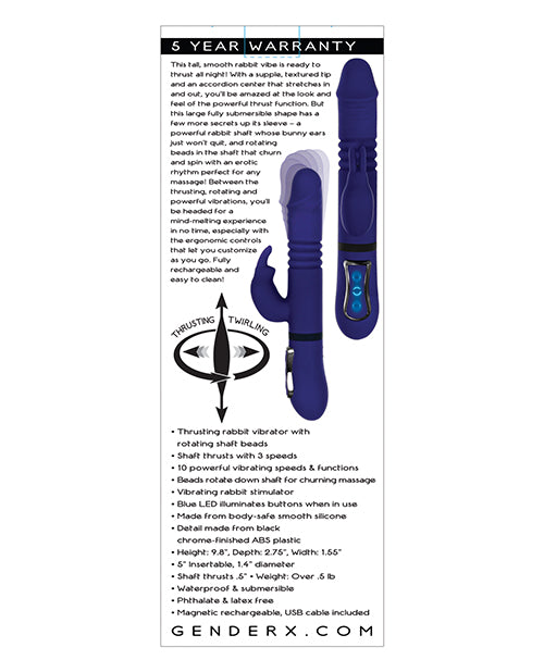 Gender X All In One Thrusting Rabbit Vibrator - Purple Adult Toy Box Gender X All In One Thrusting Rabbit Vibrator - Purple Adult Toy Box