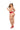 Woman wearing a nurse-themed lingerie set with red garter belt and high heels on a white background