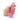 Hand holding a pink dildo against a white background