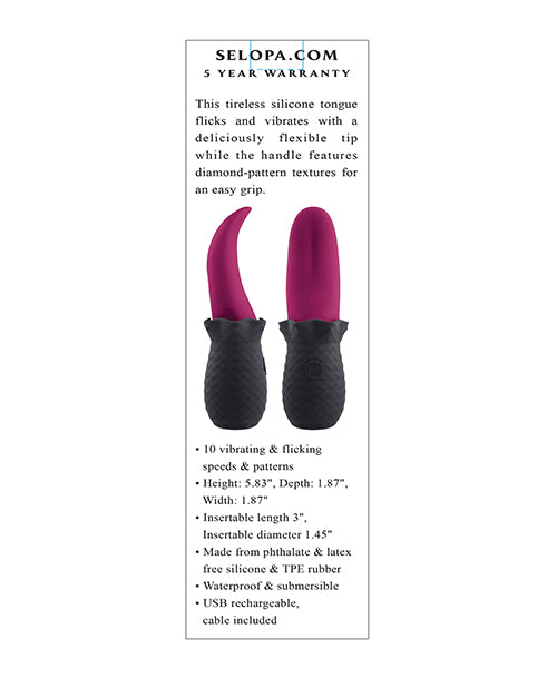 Selopa Tongue Teaser Vibrator Pink/Black Adult Toy Box Selopa Tongue Teaser Vibrator Pink/Black Adult Toy Box