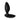 Black silicone butt plug on a white background