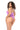Woman wearing a purple bodysuit on a white background
