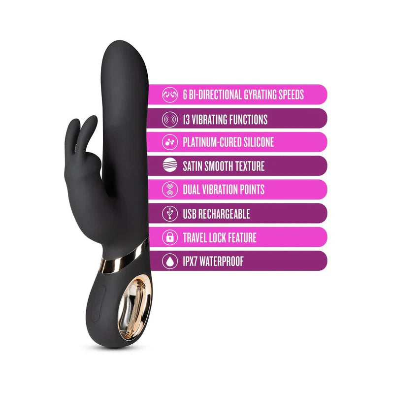 Blush Victoria Rabbit Vibrator - Black Adult Toy Box Blush Victoria Rabbit Vibrator - Black Adult Toy Box