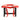 Red queening chair with black legs on a white background