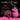 Pink clitoral stimulator with roses and promotional text on a black background