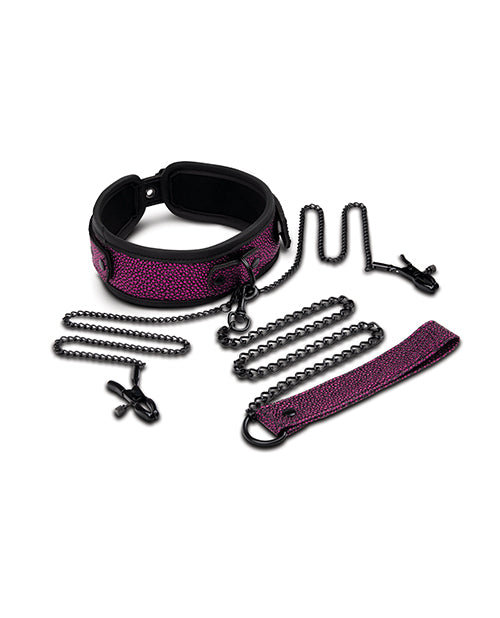 Dragon's Lair Collar, Leash & Nipple Clips Set Adult Toy Box Dragon's Lair Collar, Leash & Nipple Clips Set Adult Toy Box
