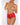 Allure Posh & Spicey Crotchless Panty with Choker & Pearls Red O/S