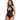 Mesh Halter Underwire Corset & G-String Black Large