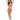 Strap-Tease Bra & Crotchless Panties Neon Orange S/M