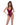 Wet Look Lace-Up Bodysuit - Wine Large