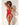 Lace & Mesh Open Back Babydoll & G-String Red S/M