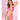 Lace Bra & Strappy Open Back Panty Sunset Pink S/M