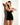 FETISH Bondage Open Cup Vinyl & Mesh Babydoll Black Medium