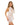 Lia Underwire Floral Embroidered Halter Babydoll w/G-String Bright White 