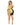 Block You Out Bandeau Set Black/Yellow Queen