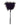 Black feather tickler with a long black handle on a white background.