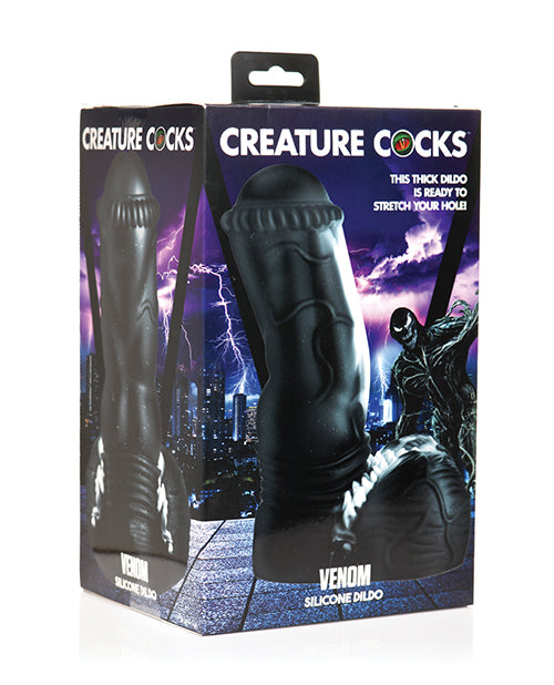 Creature Cocks Venom Silicone Dildo - Black Adult Toy Box Creature Cocks Venom Silicone Dildo - Black Adult Toy Box