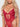 Red lace lingerie set worn by a model with a plain background