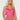 Model wearing a pink lingerie set with feather details on a white background