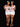 Two women in white and red nurse costumes on a black background
