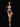 Model wearing a blue and gold lingerie set on a black background