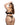 back view of plus size black chantilly eyelash lace bralette with matching thong panties