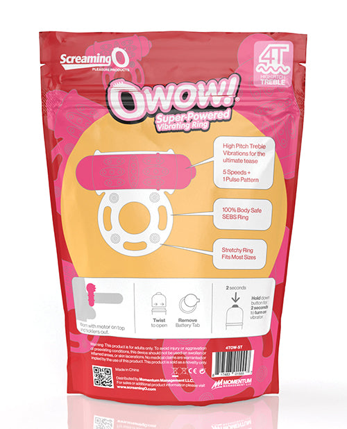 Screaming O 4T OWow Vibrating Ring - Strawberry Adult Toy Box Screaming O 4T OWow Vibrating Ring - Strawberry Adult Toy Box