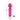 Pink Mighty Muse Mini Wand Massager with measurements on a white background