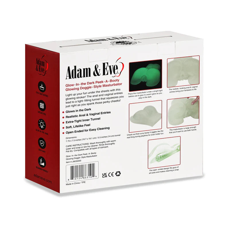 Adam & Eve Peek-A-Booty Glow-in-the-Dark Masturbator Adult Toy Box Adam & Eve Peek-A-Booty Glow-in-the-Dark Masturbator Adult Toy Box