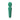 Green silicone wand vibrator on a white background