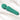Green silicone wand vibrator on a white fabric background