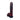 A black and red marbled thrusting dildo stands upright against a white background, showcasing its detailed texture and realistic design.