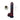 A black and red marbled thrusting dildo stands upright against a white background, showcasing its detailed texture, realistic design, remote control and measurements
